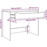  Stol s ladicama Crna 100 x 50 x 78 cm Konstruirano drvo | shoptok.hr
