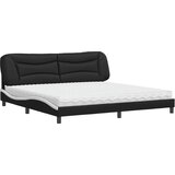 vidaXL Krevet s madracem crno-bijeli 200 x 200 cm od umjetne kože | shoptok.hr