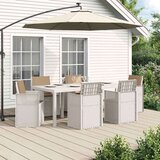  Komplet za jedilnico v vrtu z blazino 7 pcs Bela in taupe PP, (5000301178) | Shoptok.si
