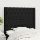 The Living Store Vzglavje z ušesi črno 103x16x118/128 cm blago - Vzglavje, (21660139) | Shoptok.si