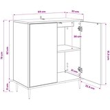  Kreveta WIJHE Crni hrast 69 x 33 x 76 cm Konstruirano drvo | shoptok.hr
