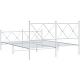 Metalni okvir kreveta uzglavlje i podnožje bijeli 160x200 cm | shoptok.hr