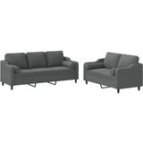 Maison Chic Sedežna garnitura - kavč 2-delna z vzglavniki temno sivo blago, (21729312) | Shoptok.si