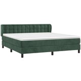 vidaXL Krevet s oprugama i madracem tamnozeleni 200x200 cm baršunasti | shoptok.hr