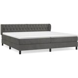  Krevet s oprugama i madracem tamnosivi 200x200 cm baršunasti | shoptok.hr