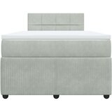 vidaXL Box spring postelja z vzmetnico svetlo siva 120x190 cm žamet | Shoptok.si