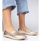 Gemre Golden elegant loafers with rhinestones Banzao | Shoptok.si