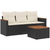  The Living Store Vrtna sedežna garnitura 4-delna z blazinami črna poli ratan - Vrtna Sedežna Garniture, (21447014) | Shoptok.si