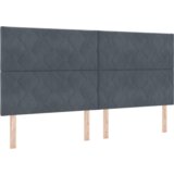  LED vzglavje z LED lučmi Geometrični Temno siva 200 cm Žamet, (5000044042) | Shoptok.si