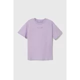 Pinko Up Bombažna kratka majica vijolična barva