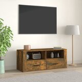 Maison Chic TV omarica - TV stojalo - Televizijska omarica dimljeni hrast 100x35x40 cm inženirski les, (21700659) | Shoptok.si