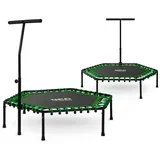 fitness trampolin s ručkom 127 cm – šesterokutni, zeleni
