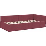  Kutni okvir kreveta Vinska crvena 90 cm x 190 cm tkanina | shoptok.hr