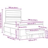  Krevet s opruga kutije s uzglavljem Plava 120 x 190 cm tkanina Slike