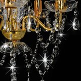  Luster s kristalnim perlama zlatni okrugli 5 x E14 | shoptok.hr