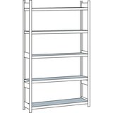 SCHULTE Široki regal, z jekleno polico, višina 3000 mm, širina 1500 mm, osnovni regal, globina 400 mm | Shoptok.si