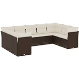  The Living Store Vrtna sedežna garnitura 9-delna z blazinami rjava poli ratan - Vrtna Sedežna Garniture, (21460131) | Shoptok.si