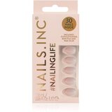 Nails Inc. NailingLife Press-On Nails umetni nohti odtenek Style It Like Sabrina Gold French Tip 33 kos | Shoptok.si