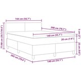  Krevet s podnicom s madracem &amp LED krem 140x200 cm tkanina od kordura | shoptok.hr