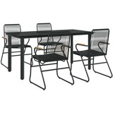 vidaXL 5-dijelni vrtni blagovaonski set od PVC ratana crni | shoptok.hr