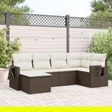 vidaXL 6-dijelni set vrtnih sofa od poliratana s jastucima smeđi | shoptok.hr