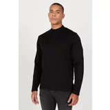 AC&Co / Altınyıldız Classics Men's Black Anti-Pilling Anti-pilling Standard Fit Normal Cut Half Turtleneck Knitwear Sweater