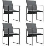  Stolica s jastukom 4 pcs Crna i antracit Tekstilen | shoptok.hr