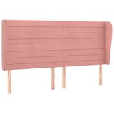  Uzglavlje s ušima ružičasto 163x23x118/128 cm baršunasto | shoptok.hr