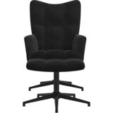  Stolica za opuštanje s osloncem za noge crna baršunasta | shoptok.hr