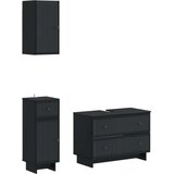  Set za kupaonicu od 3 dijela EDE Crna Konstruirano drvo | shoptok.hr