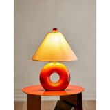 Bloomingville Rdeča/kremno bela keramična namizna svetilka s tekstilnim senčilom (višina 42 cm) Panja – | Shoptok.si