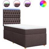  Krevet s oprugama i madracem tamnosmeđi 90 x 200 cm od tkanine | shoptok.hr