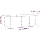 vidaXL Vrtna sadilica od čelika obloženog prahom 152 x 80 x 36 cm siva | shoptok.hr