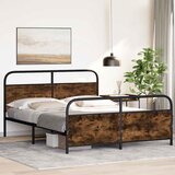  Metalni okvir kreveta bez madraca boja hrasta 150 x 200 cm | shoptok.hr
