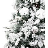 vidaXL Novoletna jelka s snegom, LED lučkami in storži 225 cm PVC PE | Shoptok.si