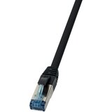 Logilink CQ6115S RJ45 CAT 6a S/FTP 20.00 m črna pletena zaščita\, brez halogena\, PUR plašč\, kislinsko odporen\, odporen na olje in abrazijo 1 kos, (20414079) | Shoptok.si