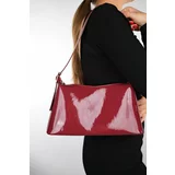 LuviShoes JOSELA Burgundy Patent Leather Women's Handbag