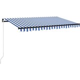 vidaXL tenda na ručno uvlačenje 450 x 350 cm plavo-bijela | shoptok.hr