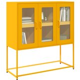 vidaXL Komoda gorčično rumena 100,5x39x107 cm hladno valjano jeklo | Shoptok.si