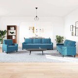vidaXL 4-dijelni set sofa s jastucima plavi baršunasti | shoptok.hr