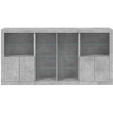  Komoda s LED svjetlima siva boja betona 202x37x100 cm | shoptok.hr