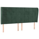  Uzglavlje s ušima tamnozeleno 183x23x118/128 cm baršunasto | shoptok.hr