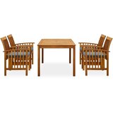  3058088 5 Piece Garden Dining Set with Cushions Solid Acacia Wood (45962+2x312130) | shoptok.hr