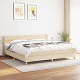  Krevet s oprugama i madracem krem 160x200 cm od tkanine | shoptok.hr