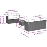  6-dijelni set vrtnih sofa s jastucima bež od poliratana | shoptok.hr