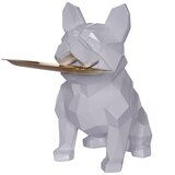 Schafer Schäfer dekorativna figurica: pas s pladnjem, bijela, 28 cm, Prego | shoptok.hr