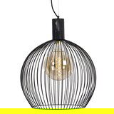 QAZQA Dizajn okrogla viseča svetilka črna 50 cm - Wire Dos | Shoptok.si