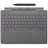 Pro Keyboard with Slim Pen 2 Bundle for Pro Copilot+ (11th Edition), Pro 9 and Pro 8, Alcantara Material, Platinum