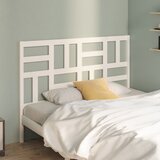 Maison Chic posteljno vzglavje - vzglavna omarica - nočna omarica bele 141x4x104 cm trdna borovina, (21706304) | Shoptok.si