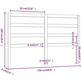  Posteljno vzglavje sivo 126x4x100 cm trdna borovina, (20643201) | Shoptok.si